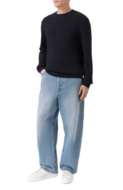 Мужской джемпер из шерсти и льна BALMAIN, арт. GH1KD000/KI03