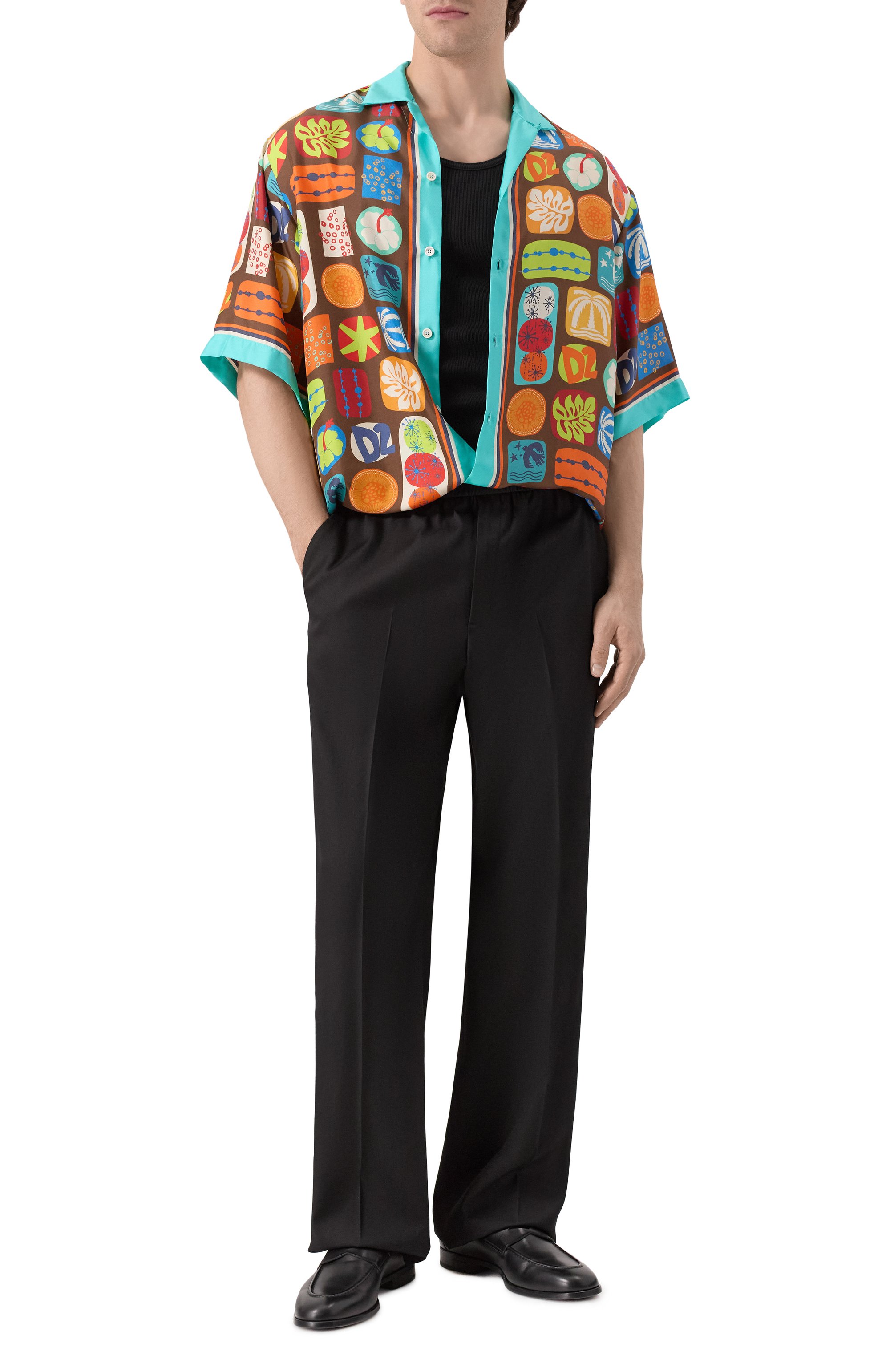 Шелковая рубашка DSQUARED2 разноцветного цвета по цене 107500 руб., арт. S78DM0042/D35292, фото 2 Шелковая рубашка DSQUARED2, арт. S78DM0042/D35292, фото 2