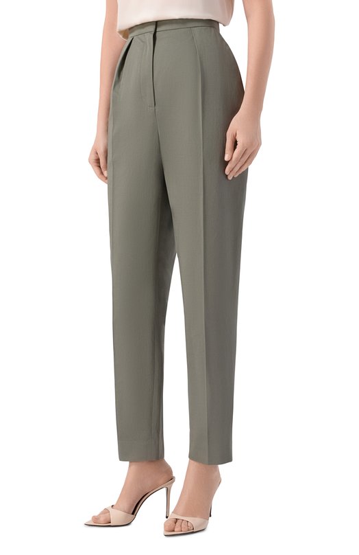 Хлопковые брюки Balmain GF0PN190/CG65 Хаки  GF0PN190/CG65 Фото 3