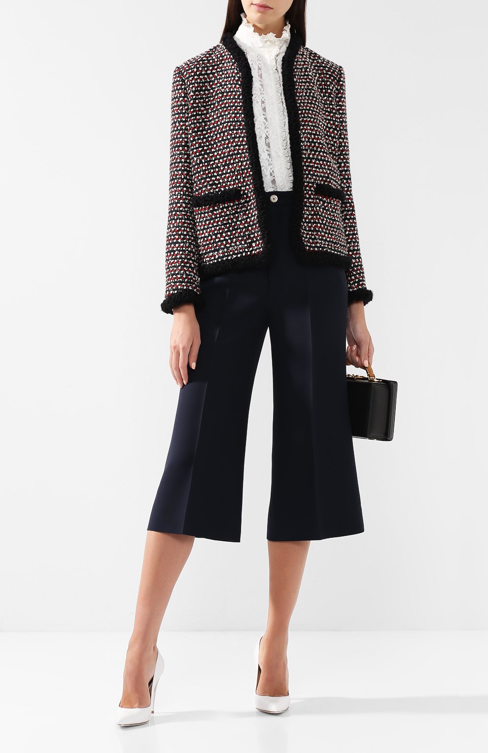 Твидовый жакет с карманами GUCCI черного цвета по цене 198500 руб., арт. 543345/ZLM50, фото 2 Твидовый жакет с карманами GUCCI, арт. 543345/ZLM50, фото 2