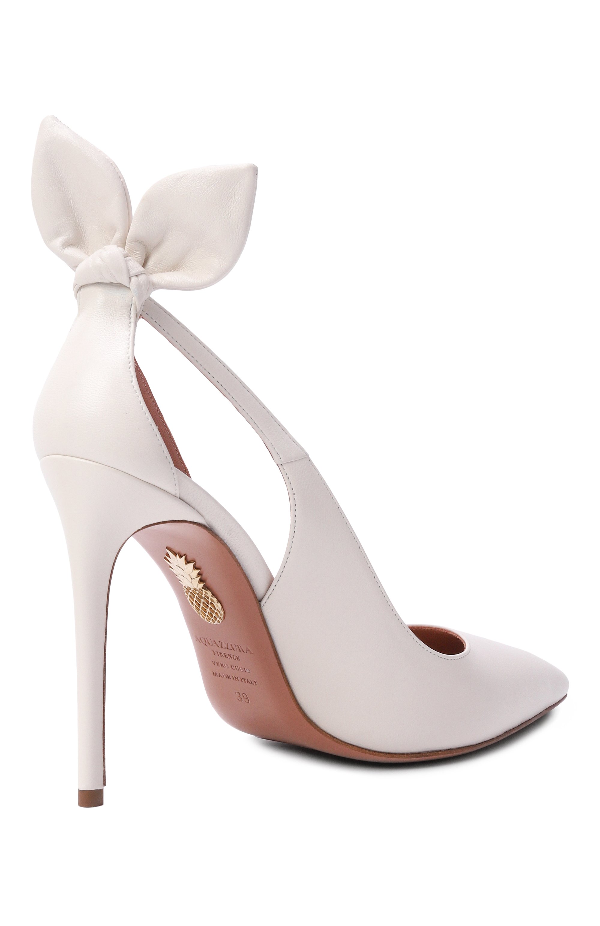 Кожаные туфли bow tie 105 AQUAZZURA, арт. DENHIGP0-NAP-FFF_001, фото 5