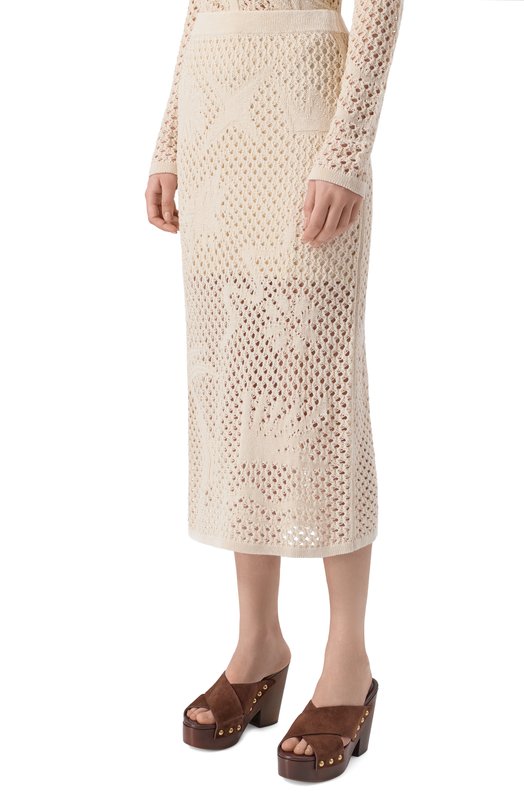 Юбка изо льна и хлопка Zadig and Voltaire KWSK01027 Кремовый  KWSK01027 Фото 3