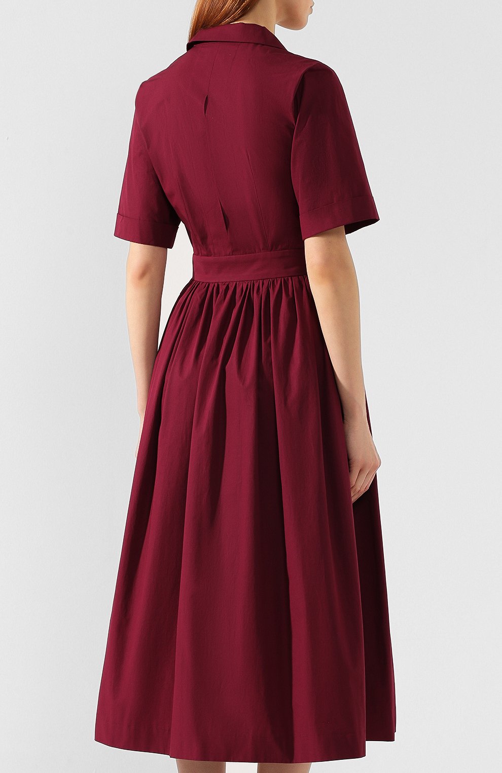 Хлопковое платье DRIES VAN NOTEN бордового цвета по цене 89950 руб., арт. 191-11072-7122, фото 4 Хлопковое платье DRIES VAN NOTEN, арт. 191-11072-7122, фото 4