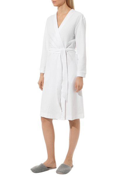 Хлопковый халат HANRO белого цвета по цене 29810 руб., арт. 077303., фото 3 Хлопковый халат HANRO, арт. 077303., фото 3