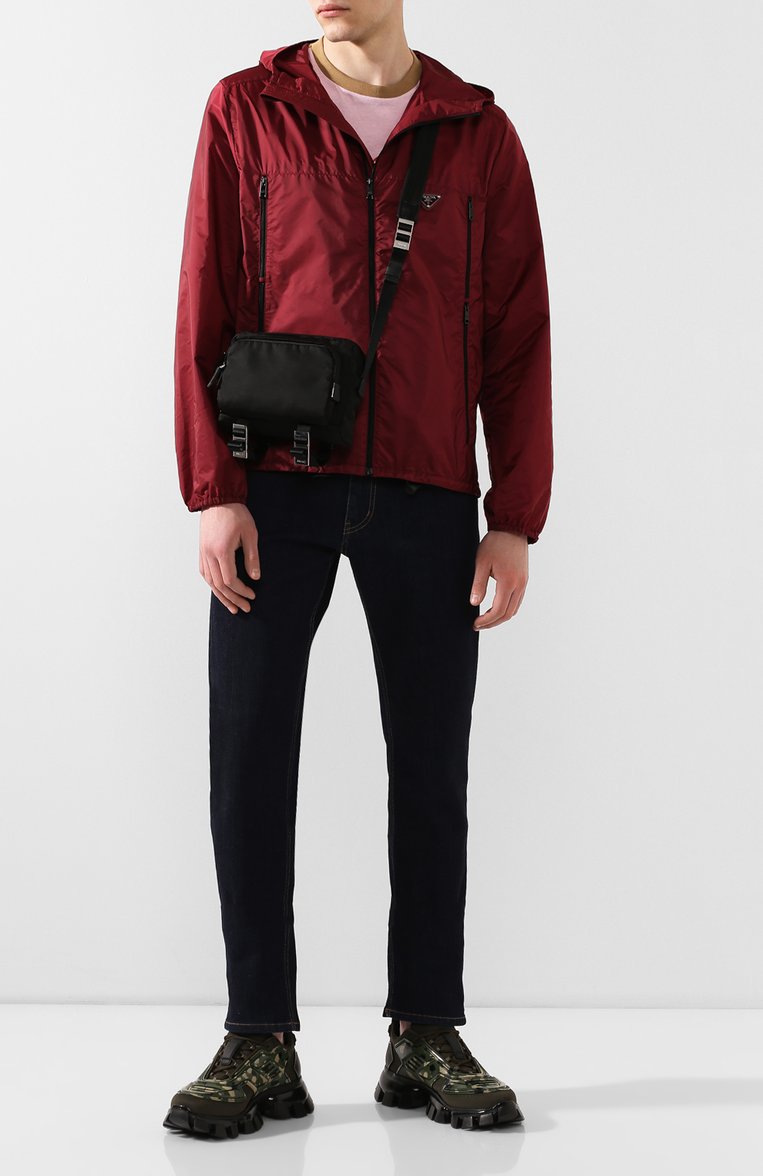 Мужская текстильная сумка PRADA черного цвета, арт. 2VH043-973-F0002-OOO | Фото 2 (Материал: Текстиль; Ремень/цепочка: На ремешке; Размер: mini)