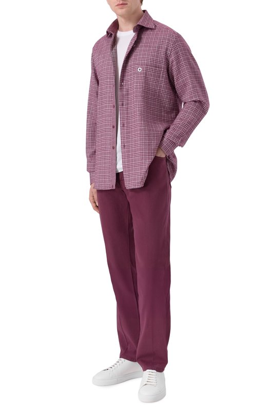 Рубашка из хлопка и кашемира Stefano Ricci MC007960/R3064 Красный  MC007960/R3064 Фото 2