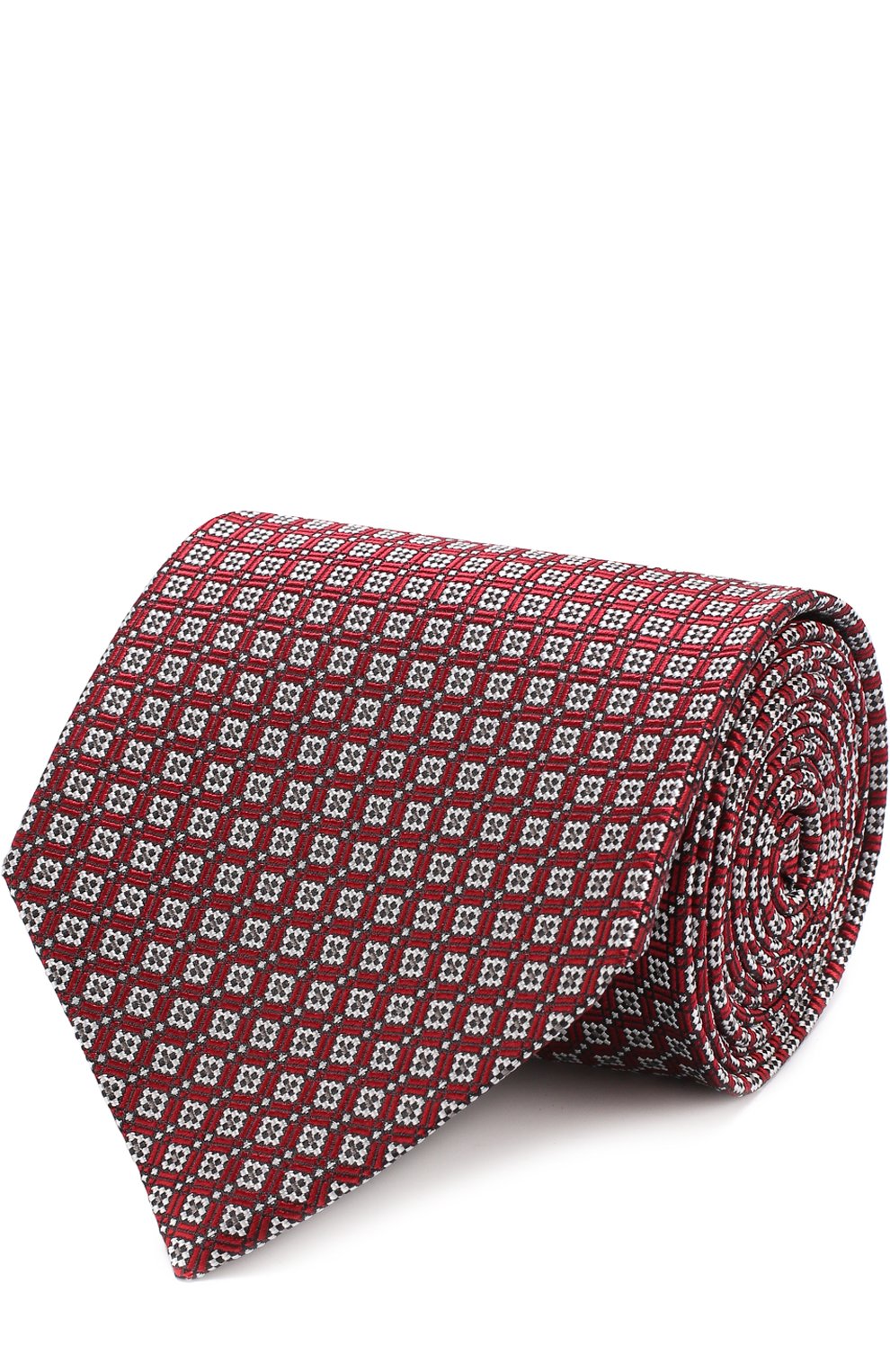 Шелковый галстук с узором ZEGNA красного цвета по цене 18350 руб., арт. Z3D15/1XW, фото 1 Шелковый галстук с узором ZEGNA, арт. Z3D15/1XW, фото 1