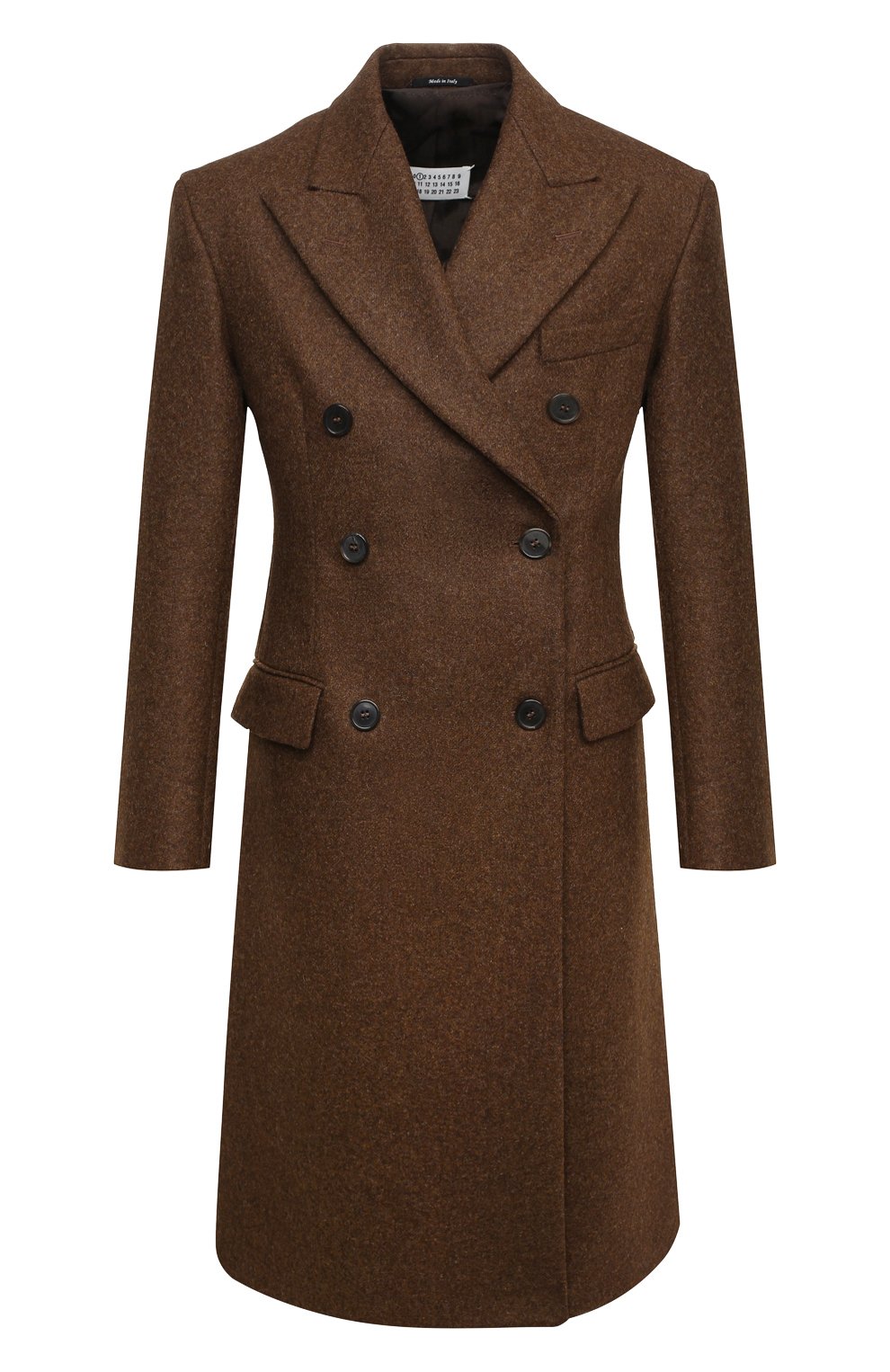 Шерстяное пальто MAISON MARGIELA коричневого цвета по цене 242500 руб., арт. S51AA0269/S52956, фото 1 Шерстяное пальто MAISON MARGIELA, арт. S51AA0269/S52956, фото 1