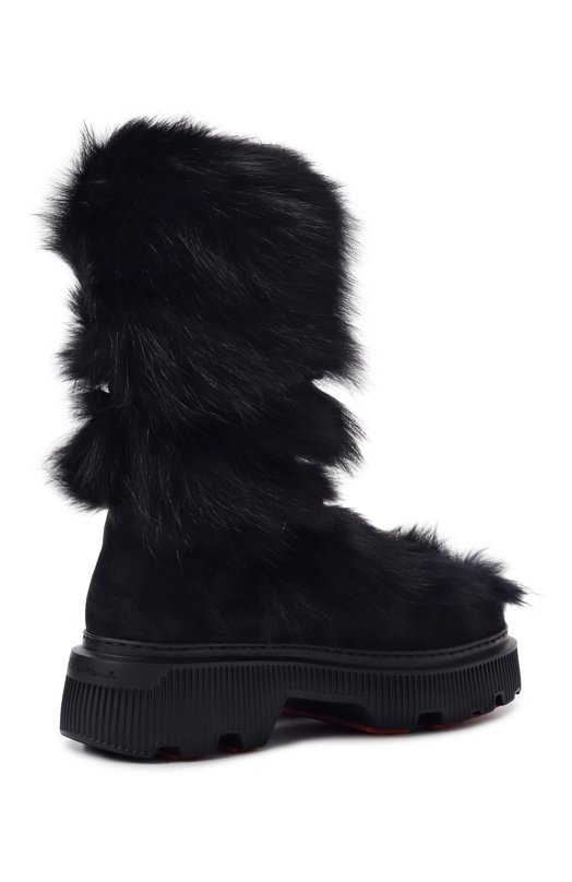 Полусапоги с мехом лисы Santoni WTCG71968GA2AHFT Чёрный  WTCG71968GA2AHFT Фото 5