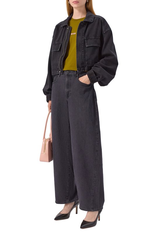 Хлопковая футболка MSGM 3941MDM500/257798 Хаки  3941MDM500/257798 Фото 2