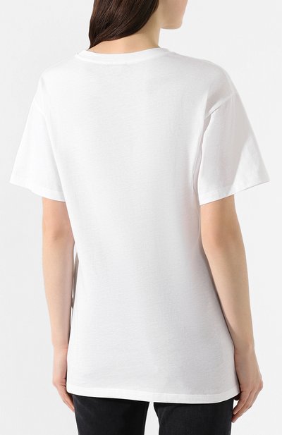 Хлопковая футболка ERMANNO ERMANNO SCERVINO белого цвета по цене 12850 руб., арт. 46T TS20 JC0, фото 4 Хлопковая футболка ERMANNO ERMANNO SCERVINO, арт. 46T TS20 JC0, фото 4