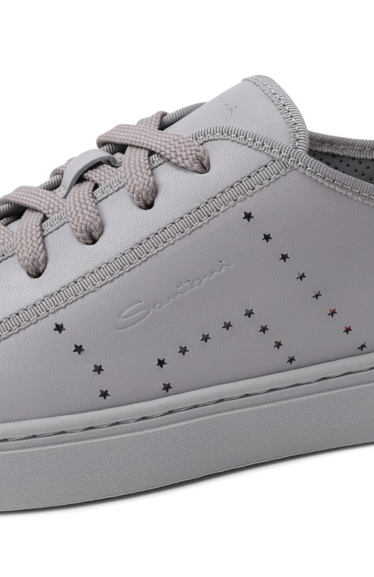 Кожаные кеды Santoni WBGG61350AIATSFP Голубой  WBGG61350AIATSFP Фото 7