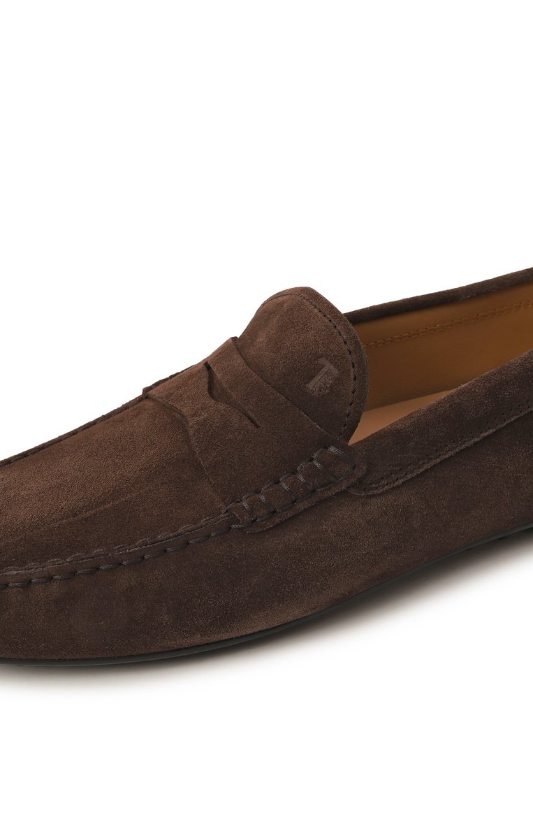 Мужские замшевые мокасины city gommino TOD’S темно-коричневого цвета, арт. XXM42C00640RE0 | Фото 7 (Материал внешний: Натуральная кожа, Замша; Нос: Не проставлено; Материал внутренний: Натуральная кожа; Стили: Кэжуэл)