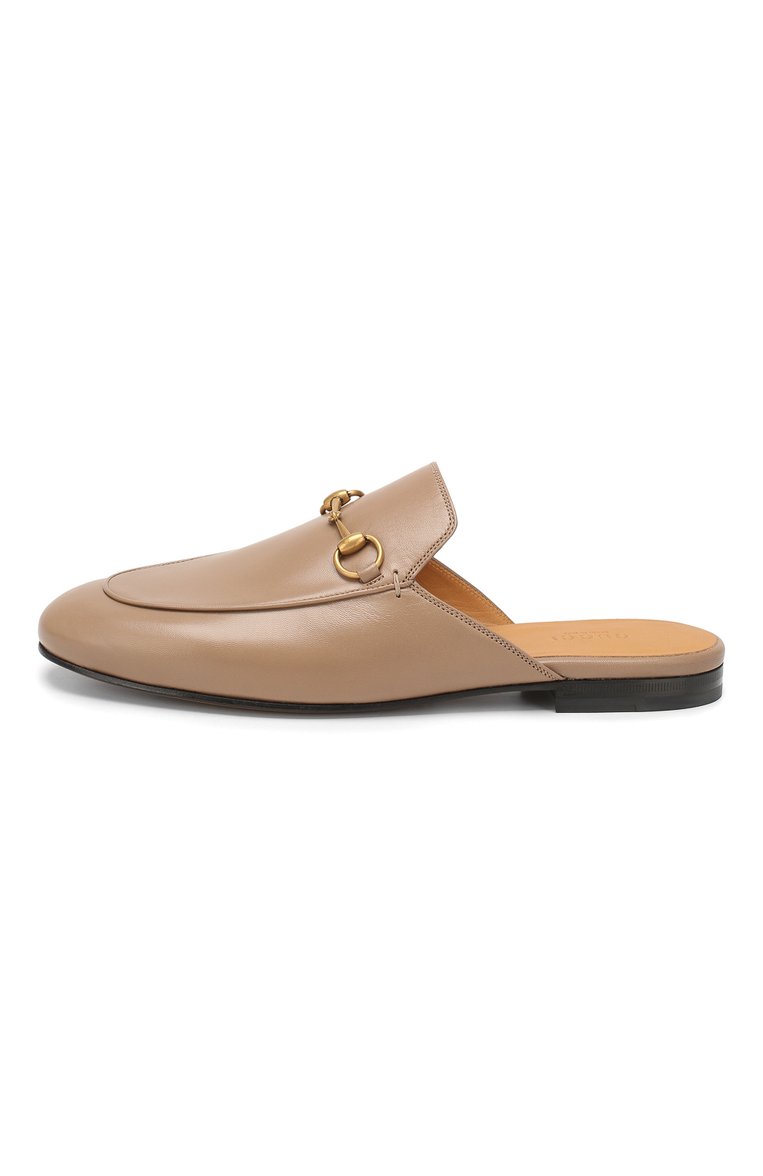 Женские кожаные сабо princetown GUCCI бежевого цвета, арт. 423513/C9D00 | Фото 3 (Каблук высота: Без каблука, Низкий; Материал внутренний: Натуральная кожа; Подошва: Плоская; Каблук тип: Устойчивый; Региональные ограничения белый список (Axapta Mercury): RU; Материал внешний: Натуральная кожа)