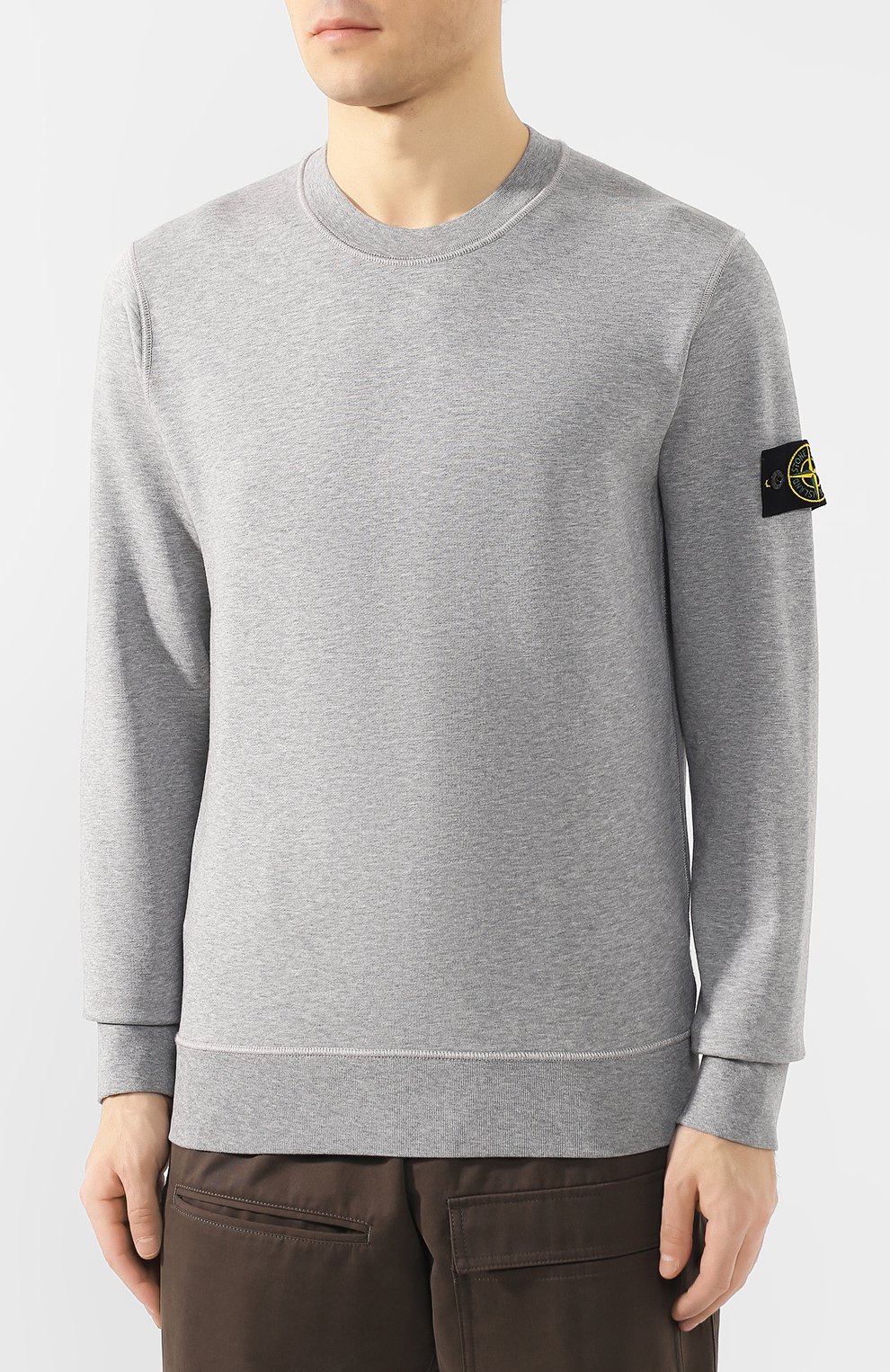 Хлопковый свитшот STONE ISLAND светло-серого цвета по цене 27700 руб., арт. 721563051, фото 3 Хлопковый свитшот STONE ISLAND, арт. 721563051, фото 3