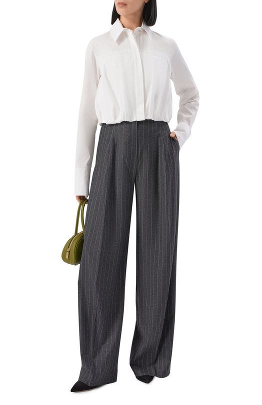 Брюки из шерсти и вискозы Sportmax BELGI01234 Серый  BELGI01234 Фото 2