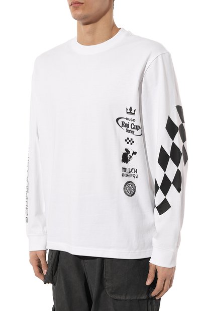 Хлопковый лонгслив HUGO, арт. 50511045, фото 3