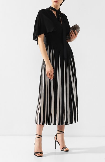 Платье из вискозы с воротником аскот VALENTINO, арт. RB3KD00MXXQ, фото 2