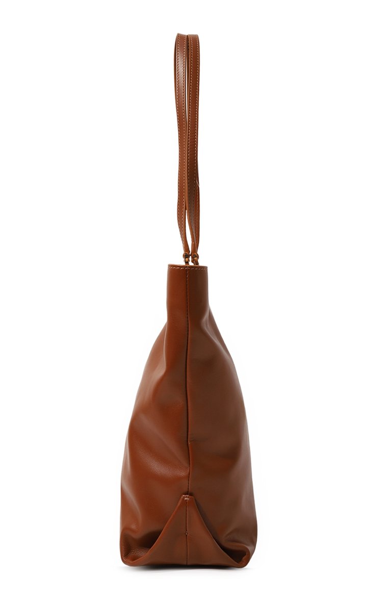 Женский сумка barrette N21 коричневого цвета, арт. 23IBP0958VT01 | Фото 4 (Сумки-технические: Сумки-шопперы; Размер: medium; Материал: Натуральная кожа; Материал сплава: Проставлено; Драгоценные камни: Проставлено)