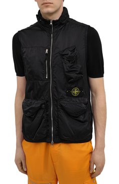 Мужской жилет STONE ISLAND черн�ого цвета, арт. 7415G0430 | Фото 3 (Материал внешний: Синтетический материал; Кросс-КТ: Куртка; Стили: Гранж; Длина (верхняя одежда): Короткие; Материал сплава: Проставлено; Драгоценные камни: Проставлено; Мужское Кросс-КТ: жилеты-тонкие)