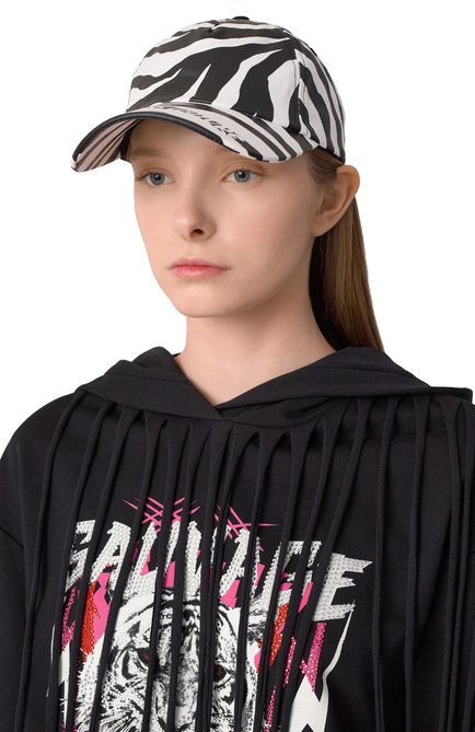 Женская хлопковая бейсболка VERSACE JEANS COUTURE черно-белого цвета, арт. 78HAZK17/ZG368 | Фото 2 (Материал: Хлопок, Текстиль; Нос: Не проставлено; Материал сплава: Проставлено)