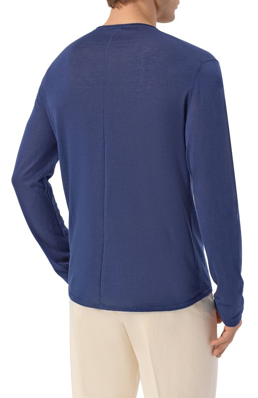 Джемпер из шелка и хлопка 12 STOREEZ 137309 Синий  137309 Фото 4