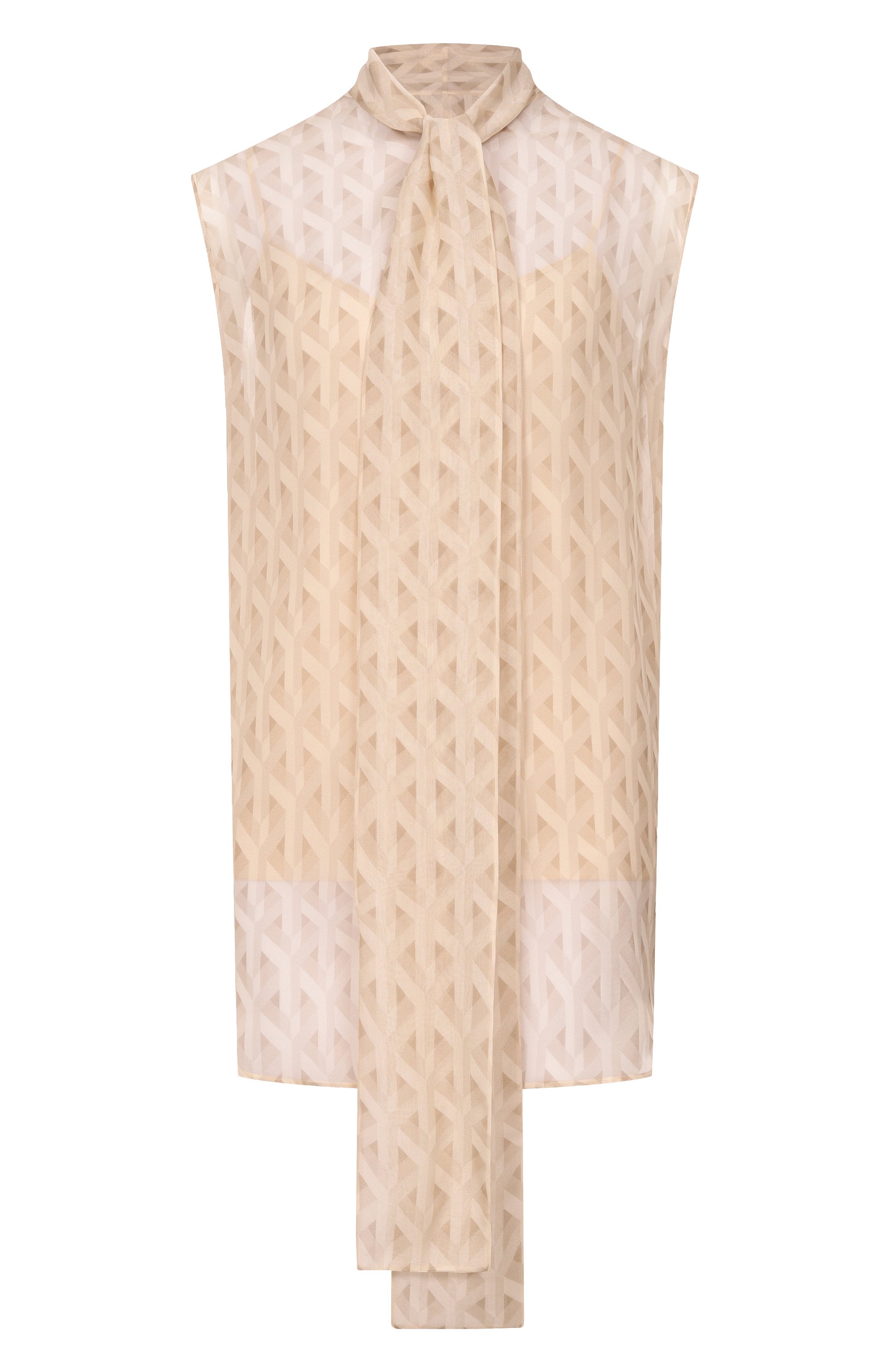 Шелковый топ MVST бежевого цвета по цене 135000 руб., арт. M26.2PW.B018/F152, фото 1 Шелковый топ MVST, арт. M26.2PW.B018/F152, фото 1