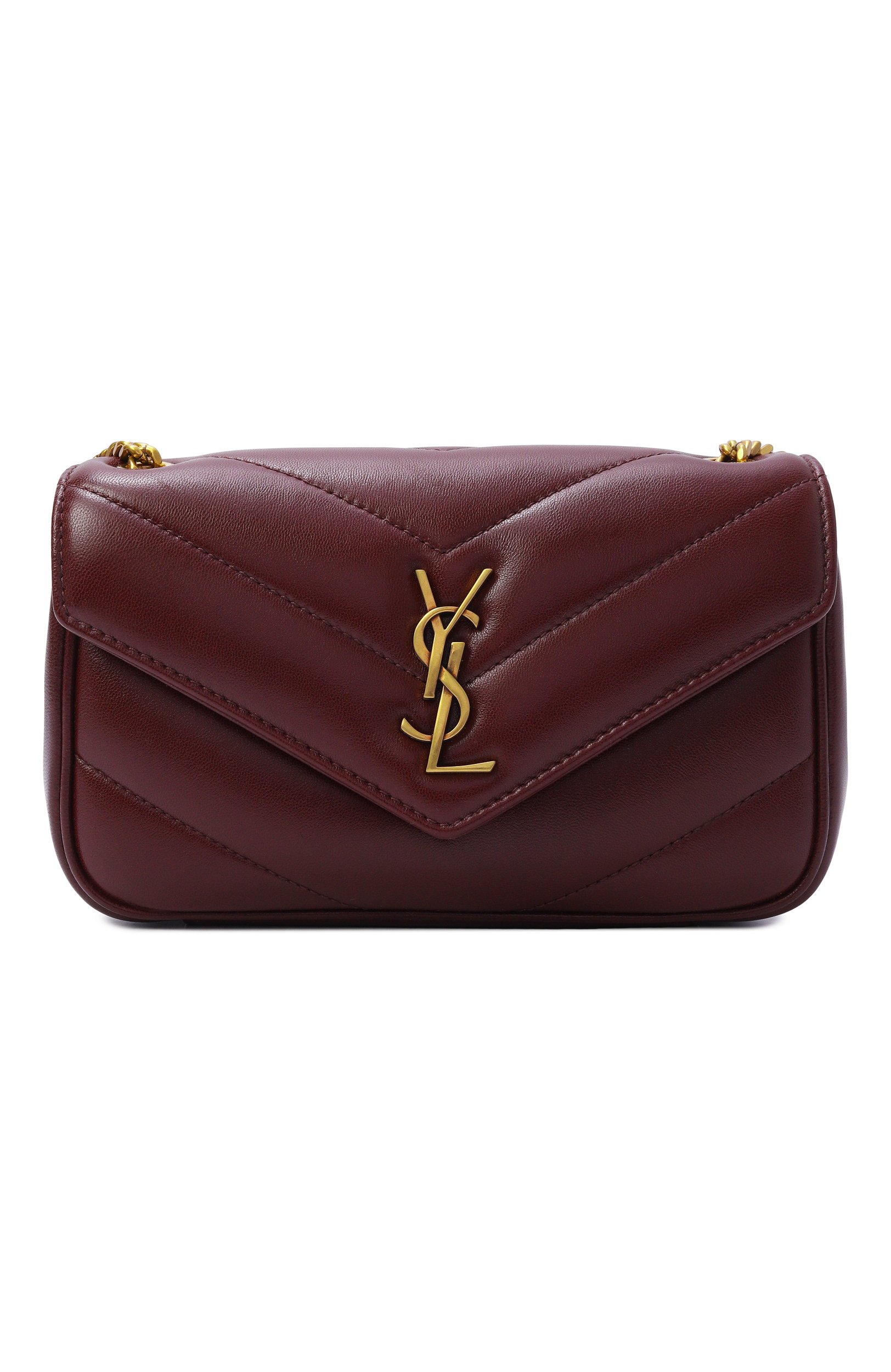 Сумка loulou mini SAINT LAURENT бордового цвета по цене 254000 руб., арт. 821749/AAEAX, фото 1 Сумка loulou mini SAINT LAURENT, арт. 821749/AAEAX, фото 1