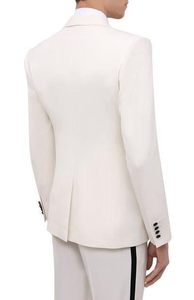 Смокинг из шерсти и шелка DOLCE & GABBANA белого цвета по цене 323500 руб., арт. GKHYMT/FUBE7, фото 3 Смокинг из шерсти и шелка DOLCE & GABBANA, арт. GKHYMT/FUBE7, фото 3