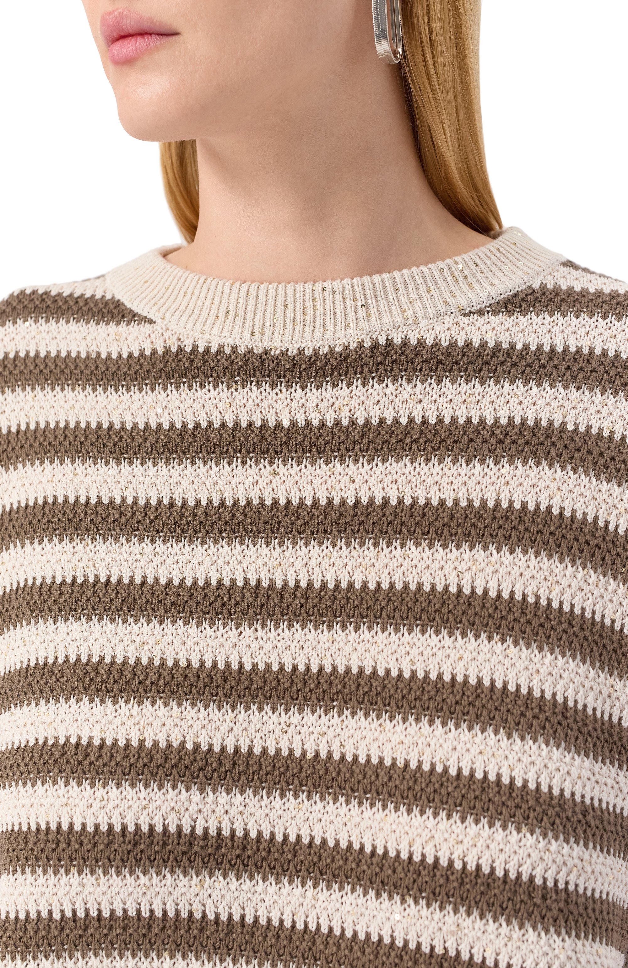 Хлопковый пуловер BRUNELLO CUCINELLI, арт. MDV752200P, фото 5