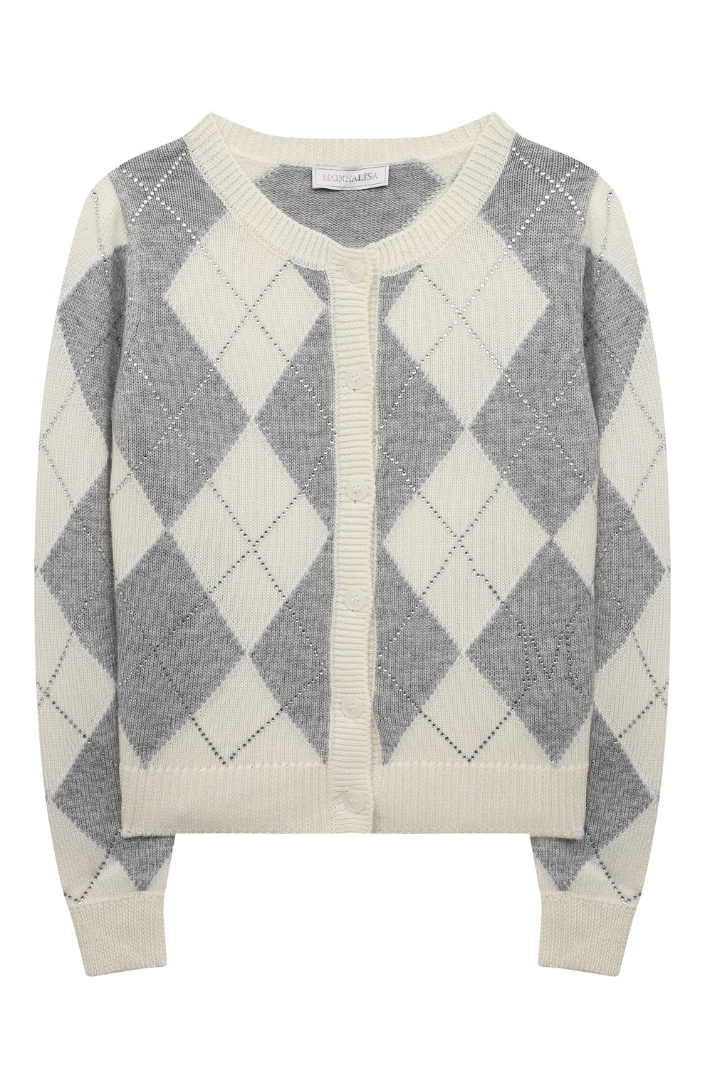 Кардиган MONNALISA серого цвета по цене 14700 руб., арт. 170803, фото 1 Кардиган MONNALISA, арт. 170803, фото 1