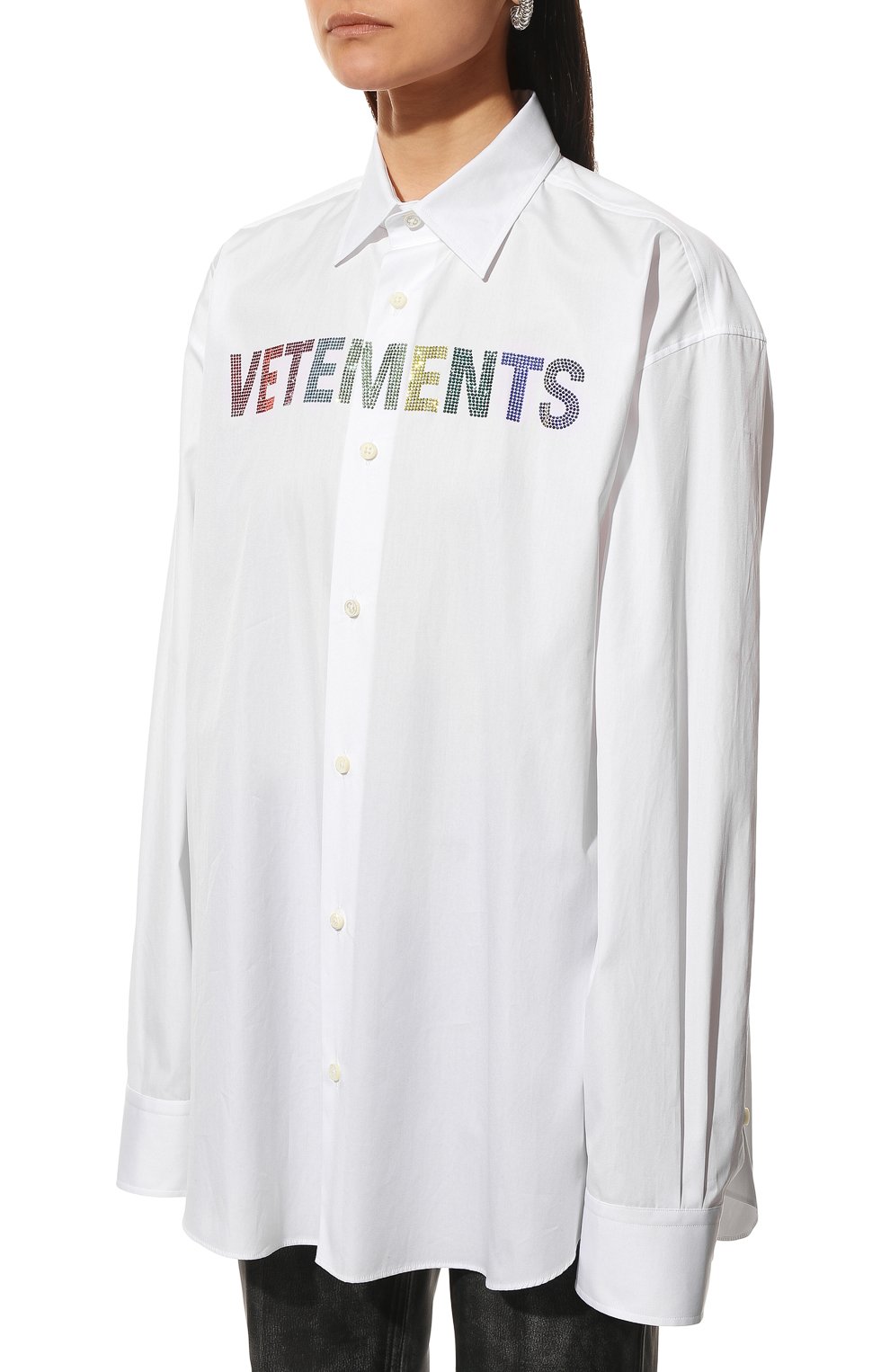 Хлопковая рубашка VETEMENTS, арт. UE52SH780W 1000/W, фото 3