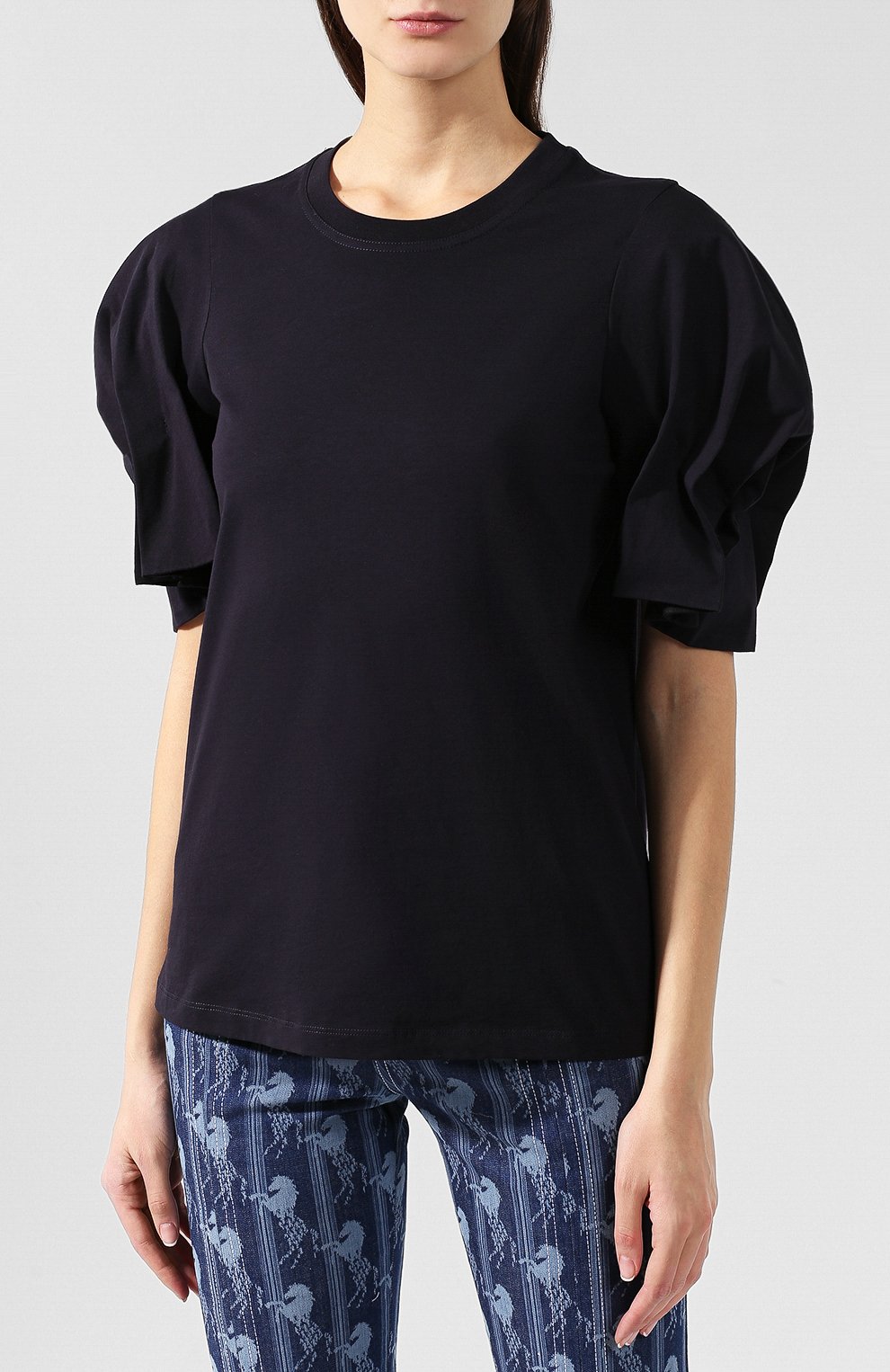 Хлопковая футболка VICTORIA, VICTORIA BECKHAM, арт. JYVV 107 PSS19 C0TT0N JERSEY/P0PLIN, фото 3