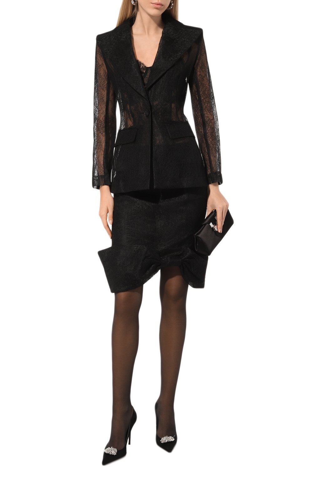 Юбка NINA RICCI черного цвета по цене 99500 руб., арт. 24ACJU017PA0492, фото 2 Юбка NINA RICCI, арт. 24ACJU017PA0492, фото 2