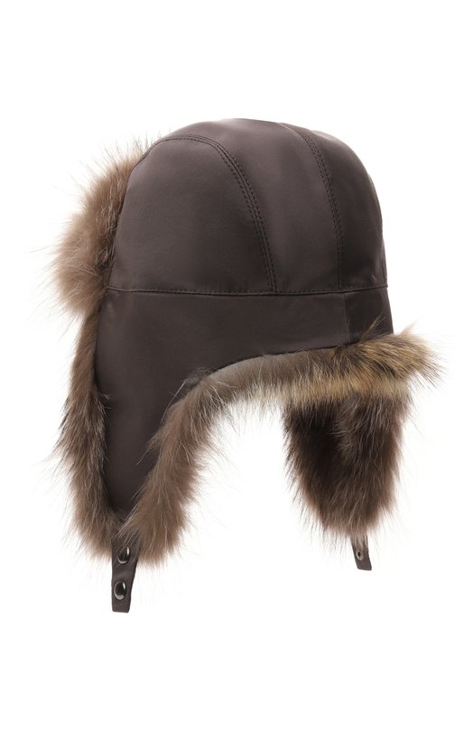 Меховая шапка-ушанка из енота VICTORIA KUSENKOVA 330908003159 Коричневый  330908003159 Фото 2