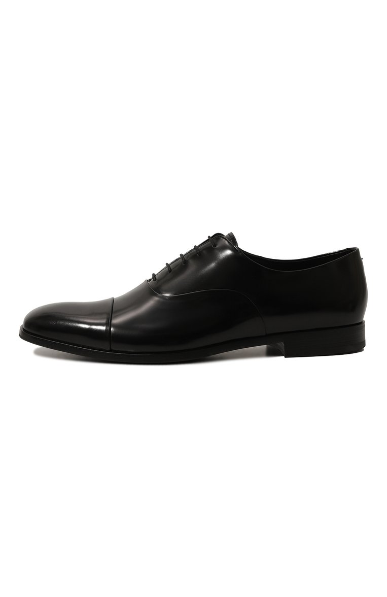 Мужские кожаные оксфорды PRADA черного цвета, арт. 2EB177-P39-F0002 | Фото 4 (Материал сплава: Проставлено; Нос: Не проставлено; Стили: Классический; Материал внешний: Натуральная кожа)