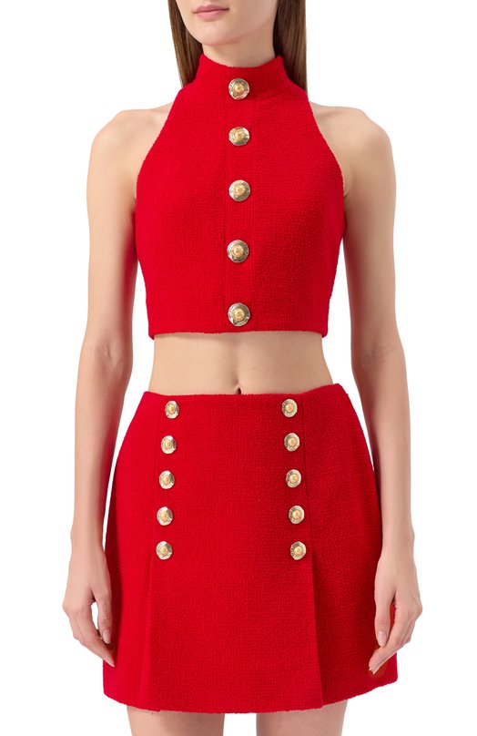 Твидовый топ Balmain FF1AB496/WD03 Красный  FF1AB496/WD03 Фото 3