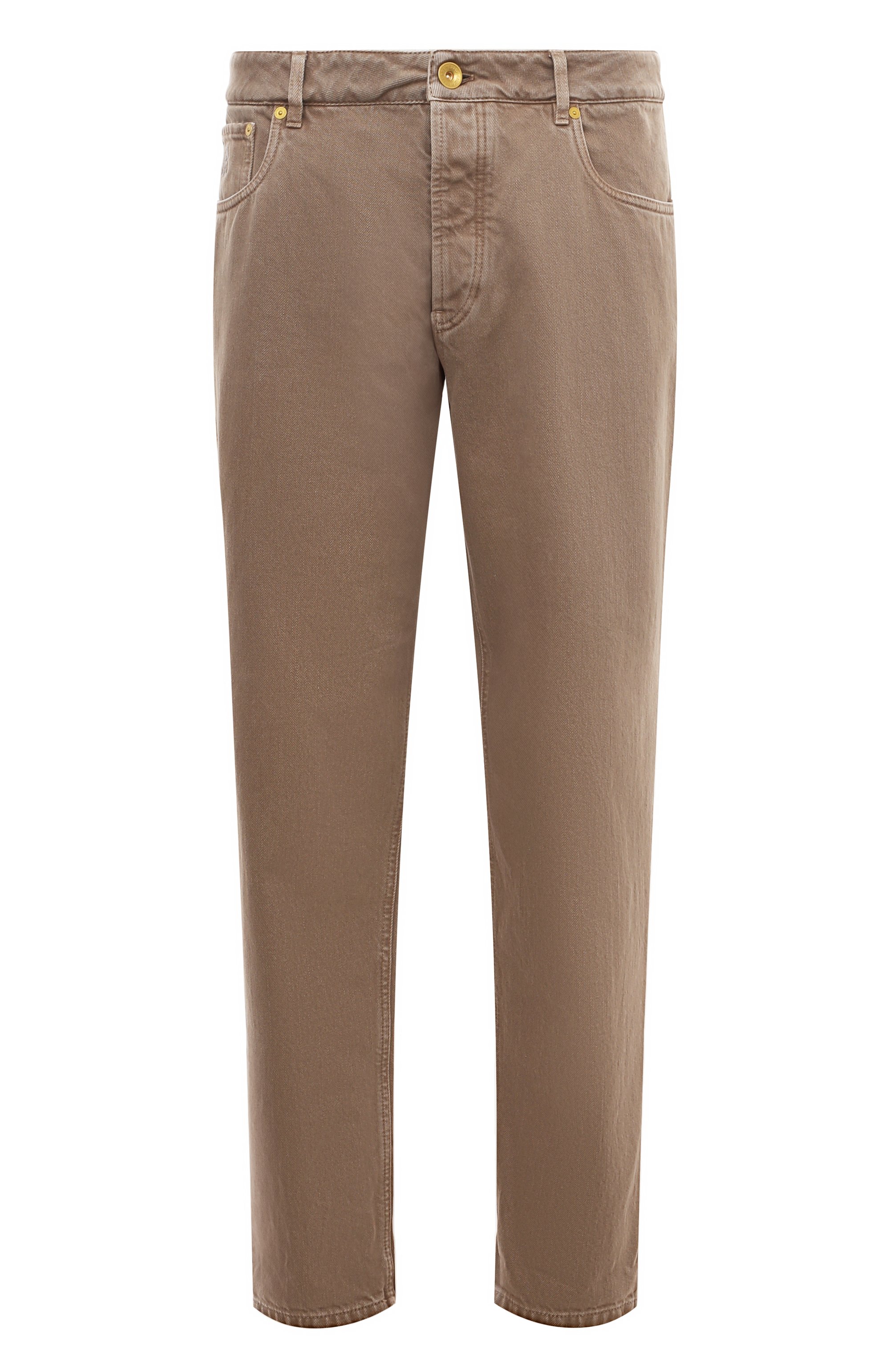 Джинсы straight fit BRUNELLO CUCINELLI темно-бежевого цвета по цене 94150 руб., арт. M262PB2275, фото 1 Джинсы straight fit BRUNELLO CUCINELLI, арт. M262PB2275, фото 1