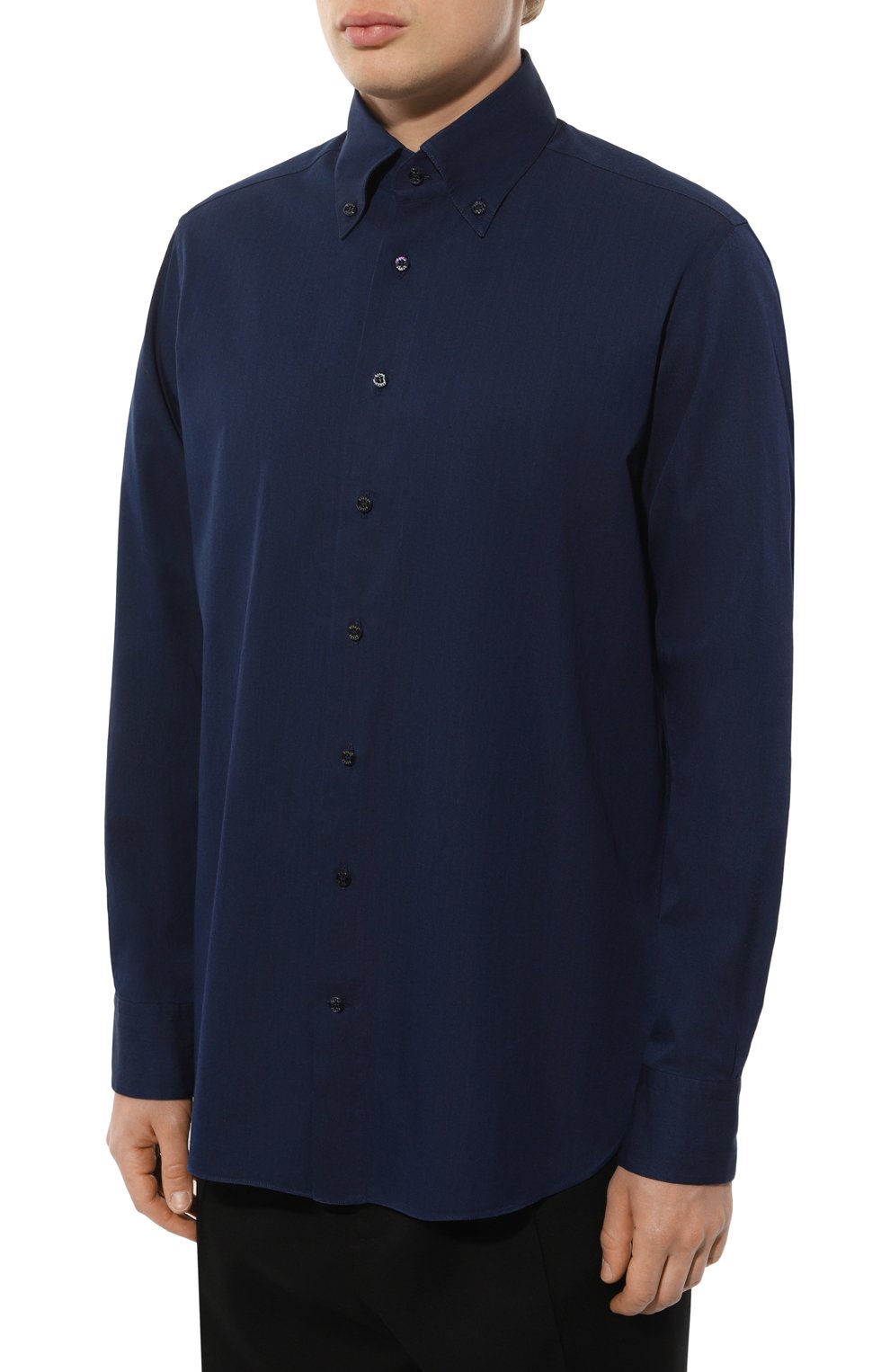 Сорочка из хлопка и кашемира ZILLI темно-синего цвета по цене 79150 руб., арт. CLAC04ZS01BGTZS006001, фото 3 Сорочка из хлопка и кашемира ZILLI, арт. CLAC04ZS01BGTZS006001, фото 3