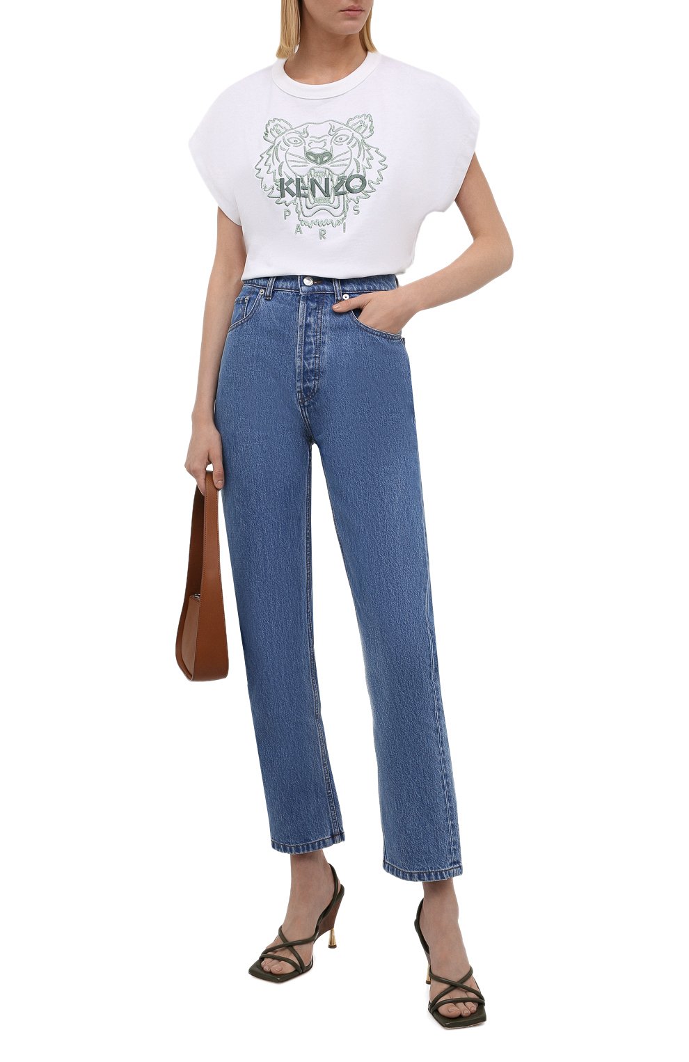 Хлопковая футболка KENZO белого цвета по цене 12100 руб., арт. FB62TS6454YF, фото 2 Хлопковая футболка KENZO, арт. FB62TS6454YF, фото 2