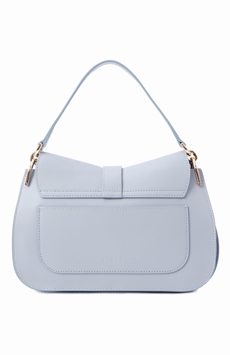 Женская сумка furla flow medium FURLA голубого цвета, арт. WB00996/BX2045 | Фото 6 (Размер: medium; Материал: Натуральная кожа; Ремень/цепочка: На ремешке)