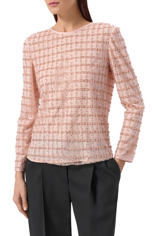 Топ с отделкой бисером Emporio Armani EW004098/AF20540 Розовый  EW004098/AF20540 Фото 3