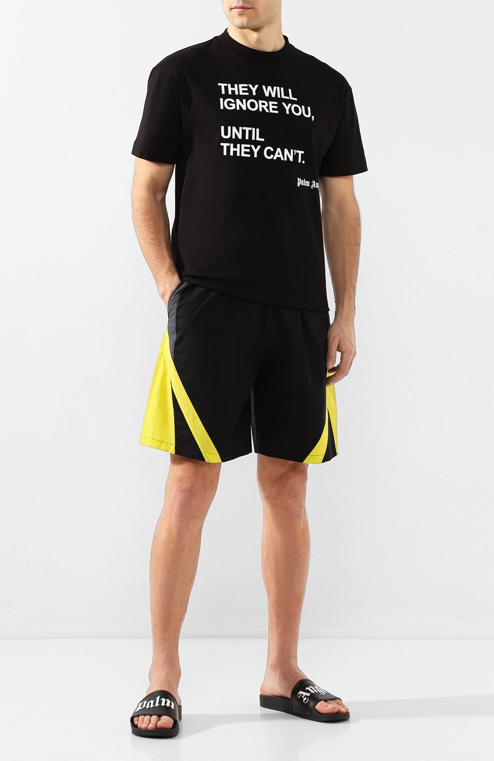 Шлепанцы PALM ANGELS черного цвета по цене 12600 руб., арт. PMIA014S202760231001, фото 2 Шлепанцы PALM ANGELS, арт. PMIA014S202760231001, фото 2