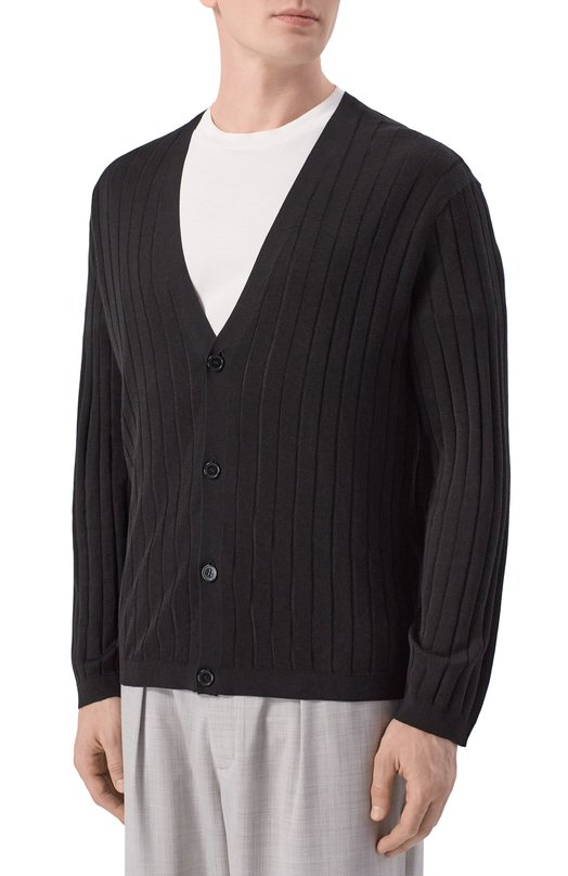 Кардиган из шелка и хлопка 12 STOREEZ 137257 Чёрный  137257 Фото 3