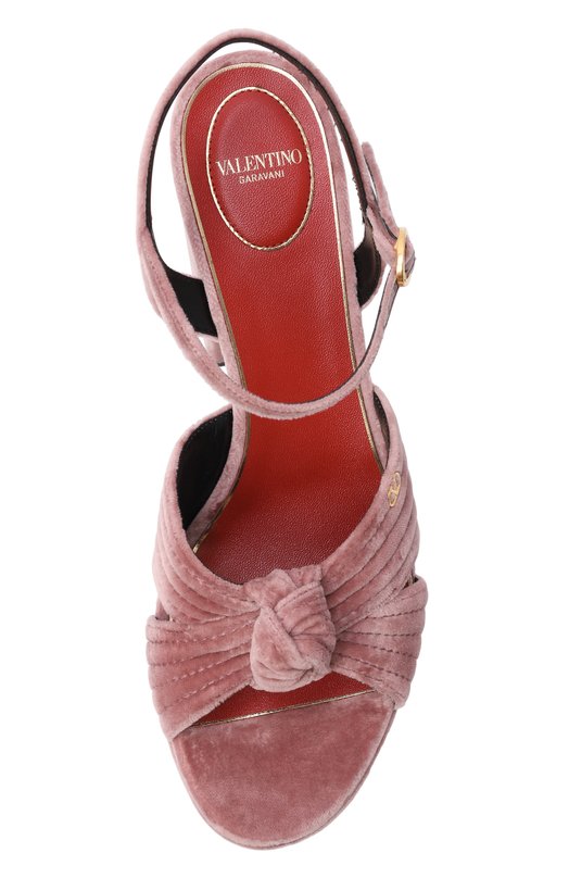 Бархатные босоножки Crasher 125 Valentino 8W2S0NS1/WPJ Розовый  8W2S0NS1/WPJ Фото 6