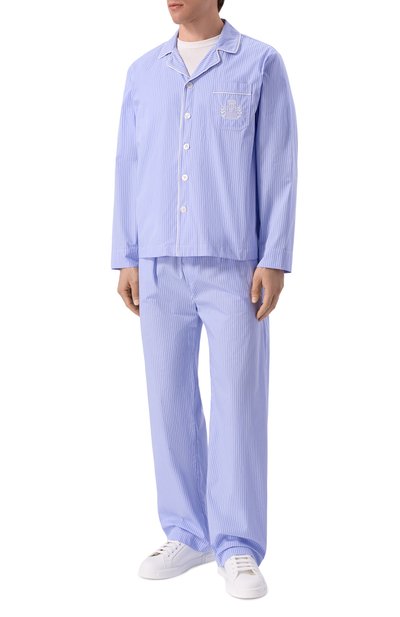 Хлопковая сорочка SPORTY AND RICH голубого цвета по цене 31450 руб., арт. SI02176243ST02/M, фото 2 Хлопковая сорочка SPORTY AND RICH, арт. SI02176243ST02/M, фото 2