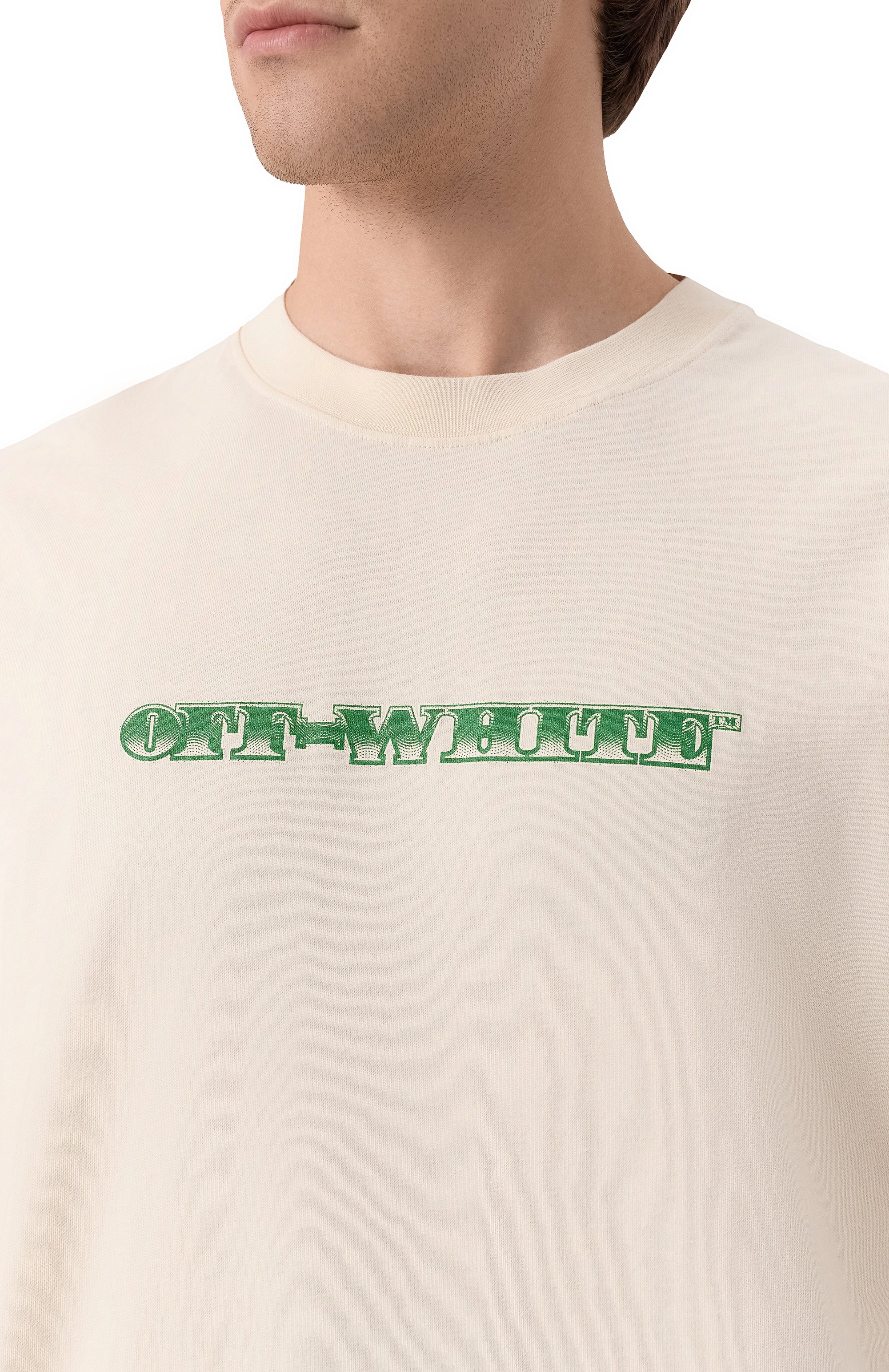 Хлопковая футболка OFF-WHITE, арт. 0MAA120S25JER00E, фото 5