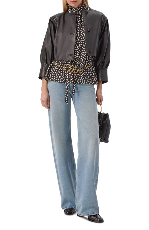 Кожаная куртка Chloé CH26SCV97203 Чёрный  CH26SCV97203 Фото 2