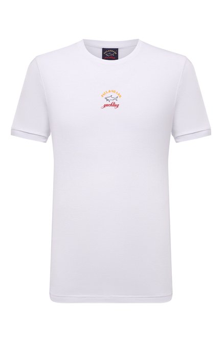 Мужская хлопковая футболка PAUL&SHARK белого цвета по цене 15950 руб., арт. C0P1096 | Фото 1