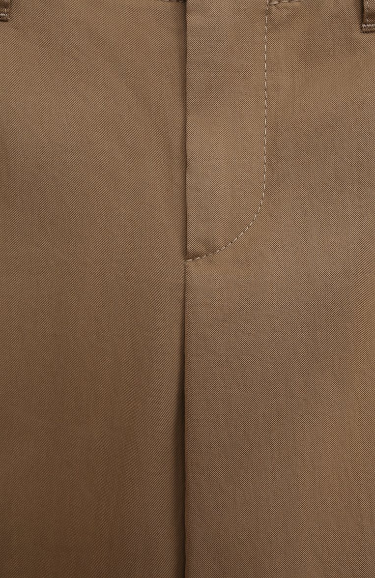 Детские хлопковые брюки BRUNELLO CUCINELLI коричневого цвета, арт. B0F48P203B | Фото 3 (Нос: Не проставлено; Материал внешний: Хлопок; Случай: Повседневный; Автоматизация состава: Проставлено; Ростовка одежда: 10 - 11 лет | 140 - 146см, 8 лет | 128 см)